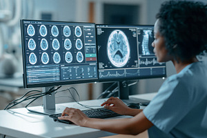 Doctor is analyzing medical images, a Health & Medical Photo by 7DesignLab