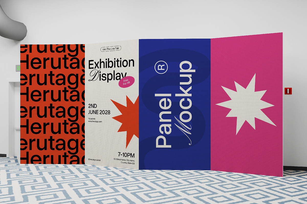 Exhibition Display Panel Mockup, an Advertising Mockup by herutage (Photo 4 of 4)