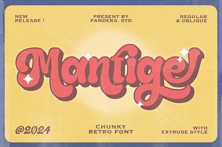 Mantige - Chunky Retro Font, a Serif Font by Pandeka Studio