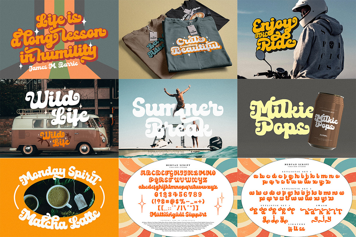 Vintage Retro Script Font Bundle, a Script Font by Vintage Division