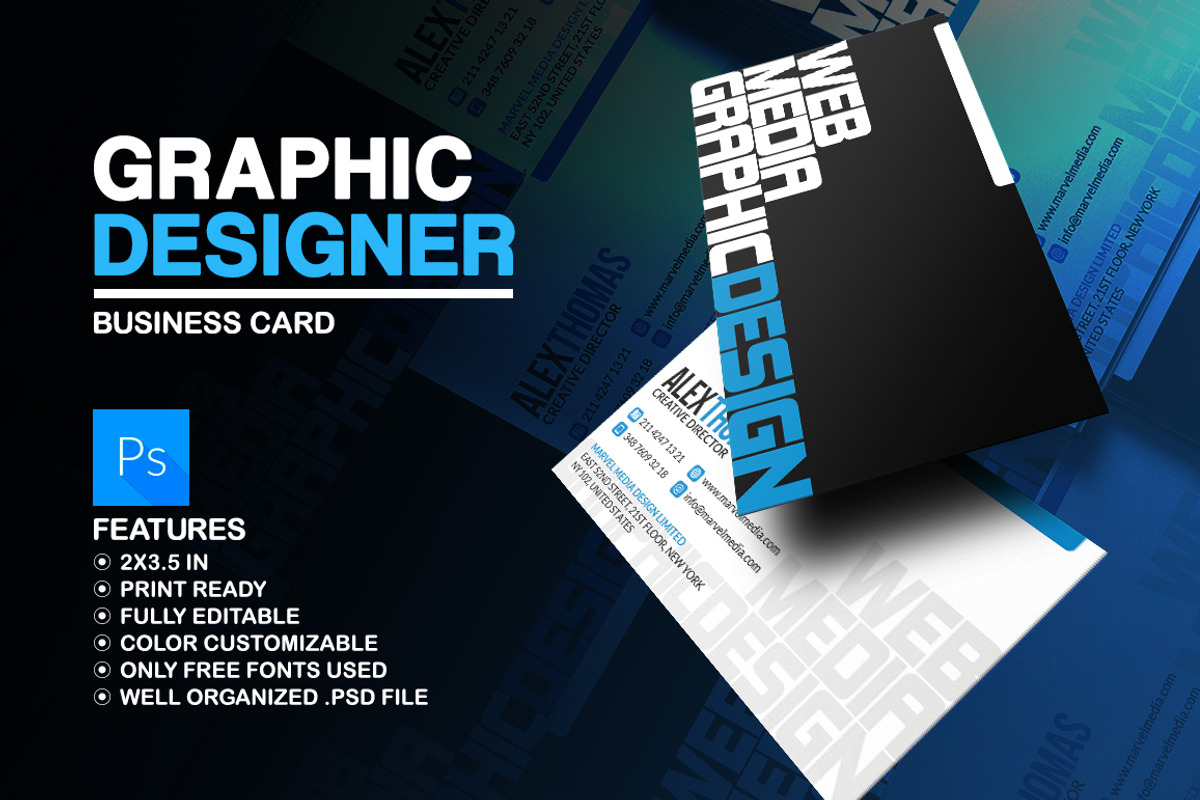 Designer Business Card, a Business Card Template by Marvel (Photo 1 of 5)