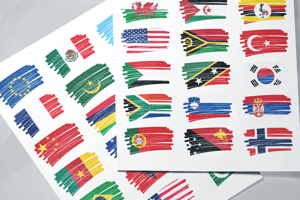 Sketcy Flags (232 Flags), a Solid Icon by alpercakici (Photo 2 of 3)