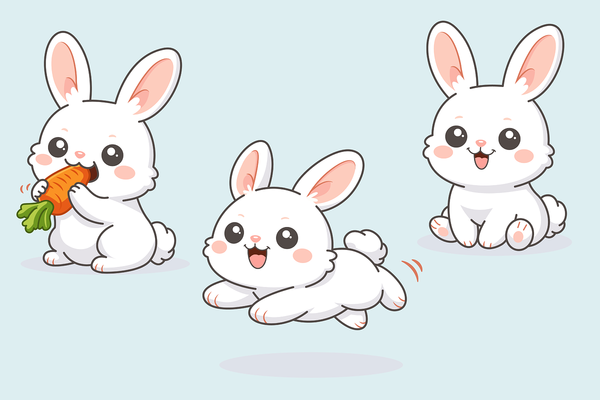 Cute Bunny Kawaii Cartoon Character, an Animal Illustration by Artpon Illustration (Photo 3 of 3)