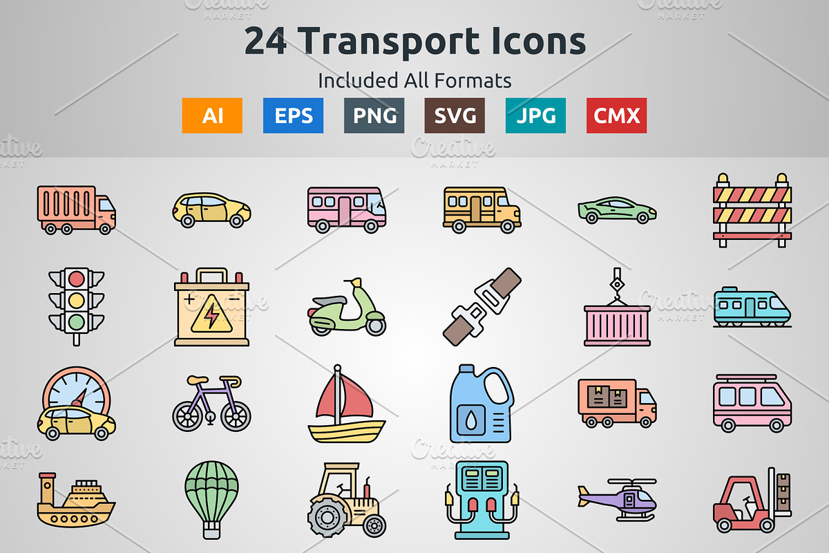 Line Filled Icons of Transport, an Outline Icon by Muhammad Atiq
