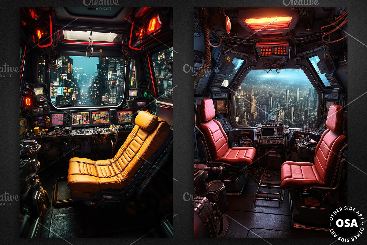 Cyberpunk Vehicle Interior Poster, a Background Graphic by Other Side Art (Photo 2 of 5)