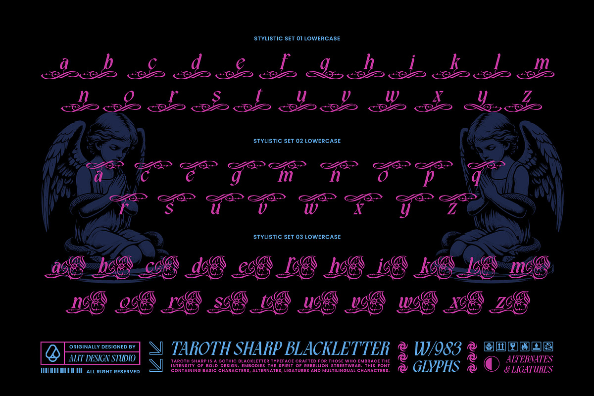 Taroth Sharp Typeface, a Blackletter Font by alit design (Photo 16 of 17)