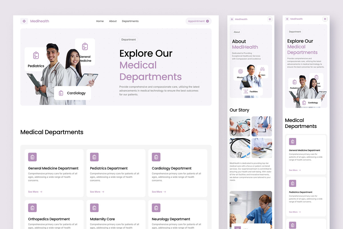 Medihealth - Medical Website Framer, a Websites & App Template by peterdraw (Photo 2 of 6)