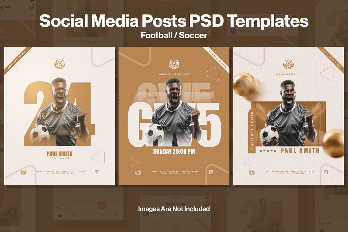 Soccer Social Media Posts Templates, a Social Media Template by iHemalaya (Photo 1 of 3)