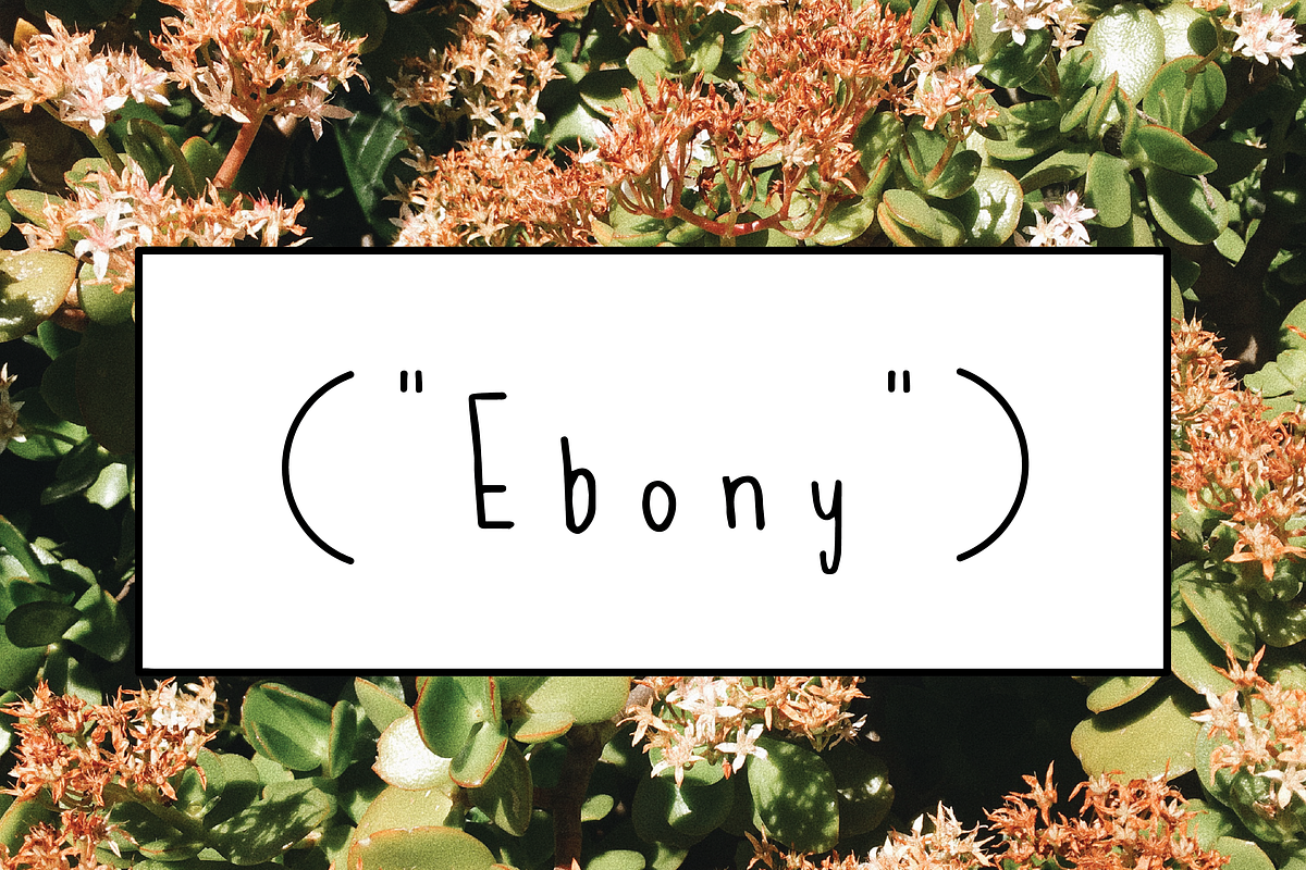 EBONY - a handwritten font