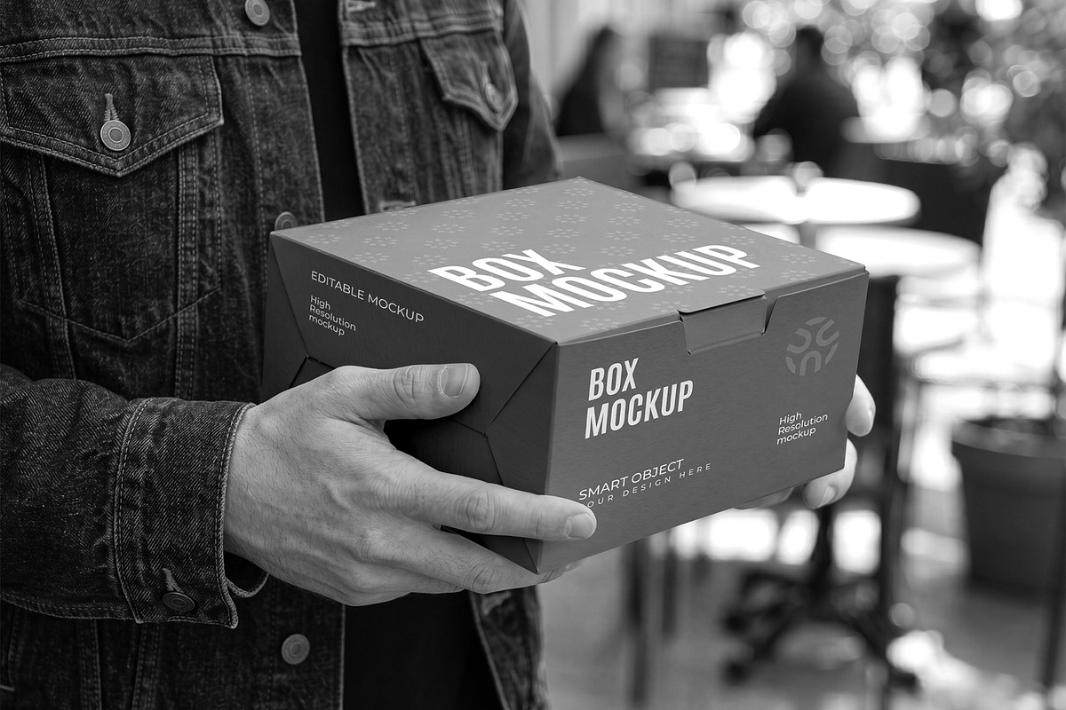 Hand Holding Box Packaging Mockup, a Packaging Mockup by graphypix (Photo 4 of 4)