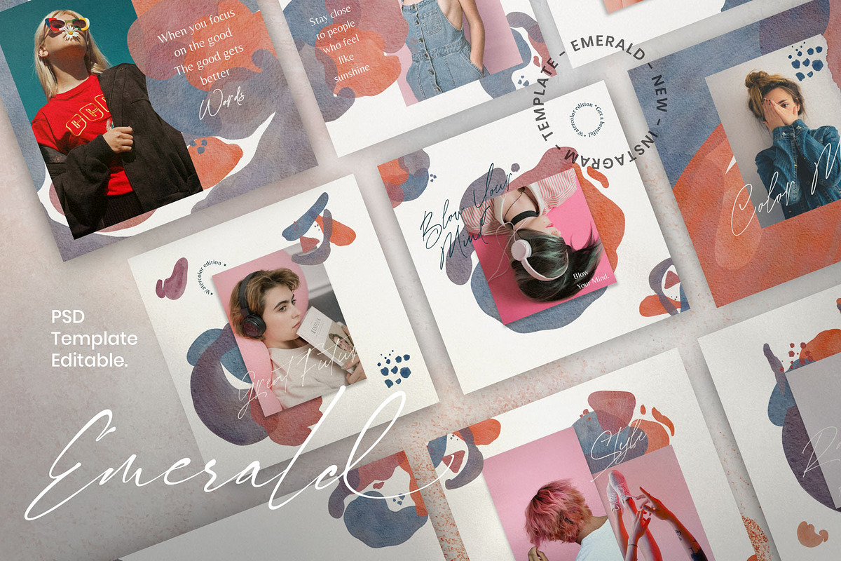 Emerald - Watercolor Social Media, a Social Media Template by Dirtytemp Studio (Photo 6 of 6)