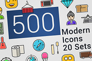 500 Modern Icons Bundle SALE -84%, an Icon by Krukowski Graphics (Thumbnail 8 of 8)