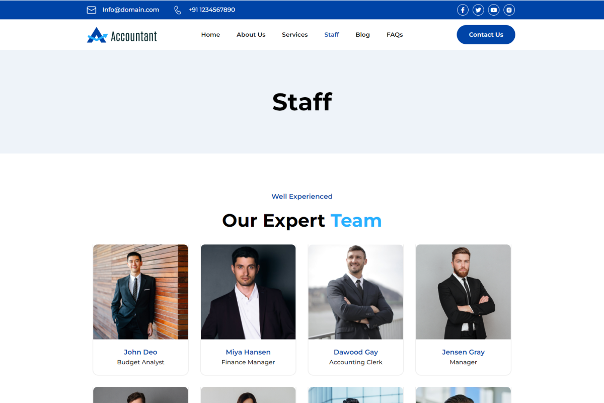 Accountant Elementor Kit, a WordPress Template by Techeshta Solutions (Photo 5 of 6)