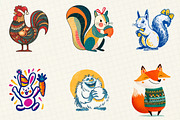 Retro Christmas Animal, an Illustration by DreamCafeArt (Thumbnail 6 of 6)