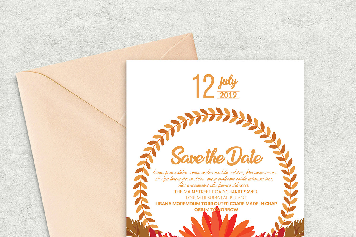 Floral Save The Date Invite Template, an Invitation Template by Design Up (Photo 2 of 3)