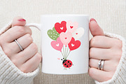 Cute Ladybug Valentine Clipart, an Illustration by Sublimation Artist (Thumbnail 5 of 6)