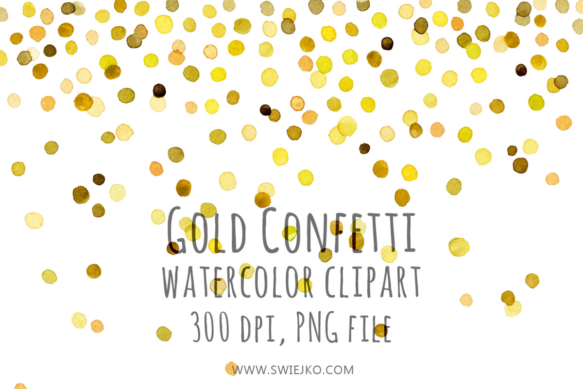 Watercolor Clipart, Gold, a Decorative Illustration by swiejko