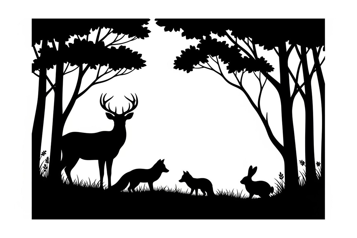 Wildlife Forest Silhouette Vector Bu, an Illustration by Designs_River (Photo 31 of 51)