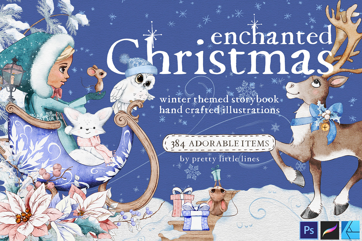 Enchanted Christmas Illustrations, a Graphic by Pretty Little Lines (Photo 1 of 21)