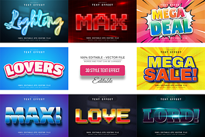 3D Text Effects Collection Vol 4, an Illustration by Aglonemadesign