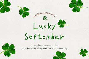 Lucky September Handwritten Font, a Handwritten Font by Perplexitics