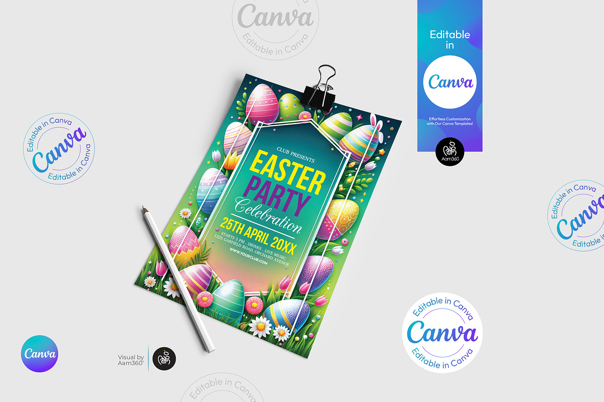Easter Party Flyer Template, a Flyer Template by Aam360 (Photo 3 of 3)