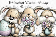 Whimsical Easter Bunny Clipart, an Illustration by Craft Nest (Thumbnail 1 of 11)