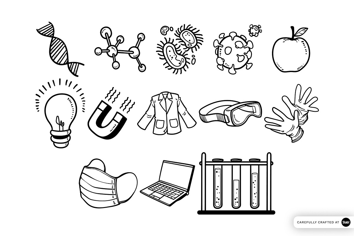 Science Doodle Hand Drawn, an Object Graphic by SLAB! Design (Photo 2 of 3)