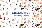 Makeup cosmetics seamless patterns, a Pattern Graphic by Good Studio (Thumbnail 1 of 6)