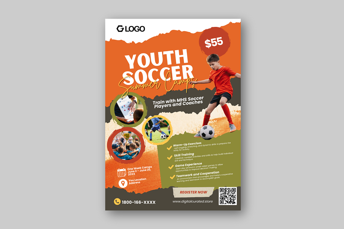 Canva Soccer Summer Camp Flyer, a Flyer Template by antyalias store (Photo 5 of 5)