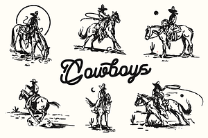 Cowboys - Western Illustration