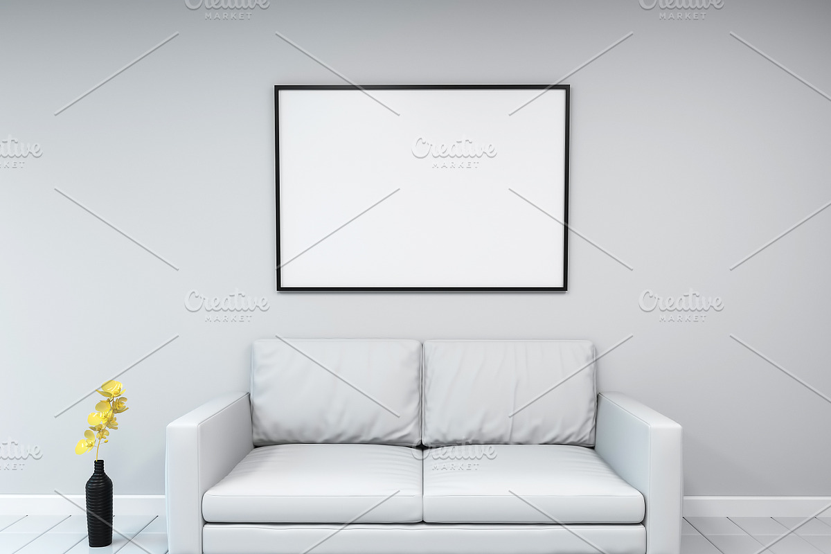 Mockup interior with frame, a Product Mockup by 2D/3D (Photo 5 of 12)