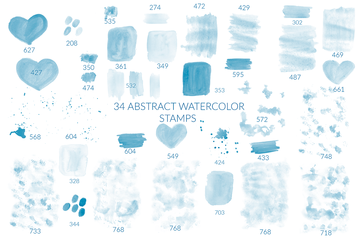 Abstract watercolor Photoshop shapes, a Shape Add-On by Let's Art (Photo 3 of 8)
