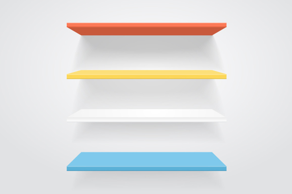 Color shelves. Vector.