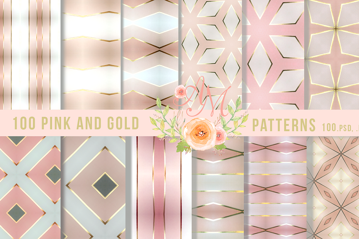 100+ Gold and Pink SEAMLESS 90% off!, a Pattern Graphic by TheLegacyBrandingCo (Photo 1 of 12)