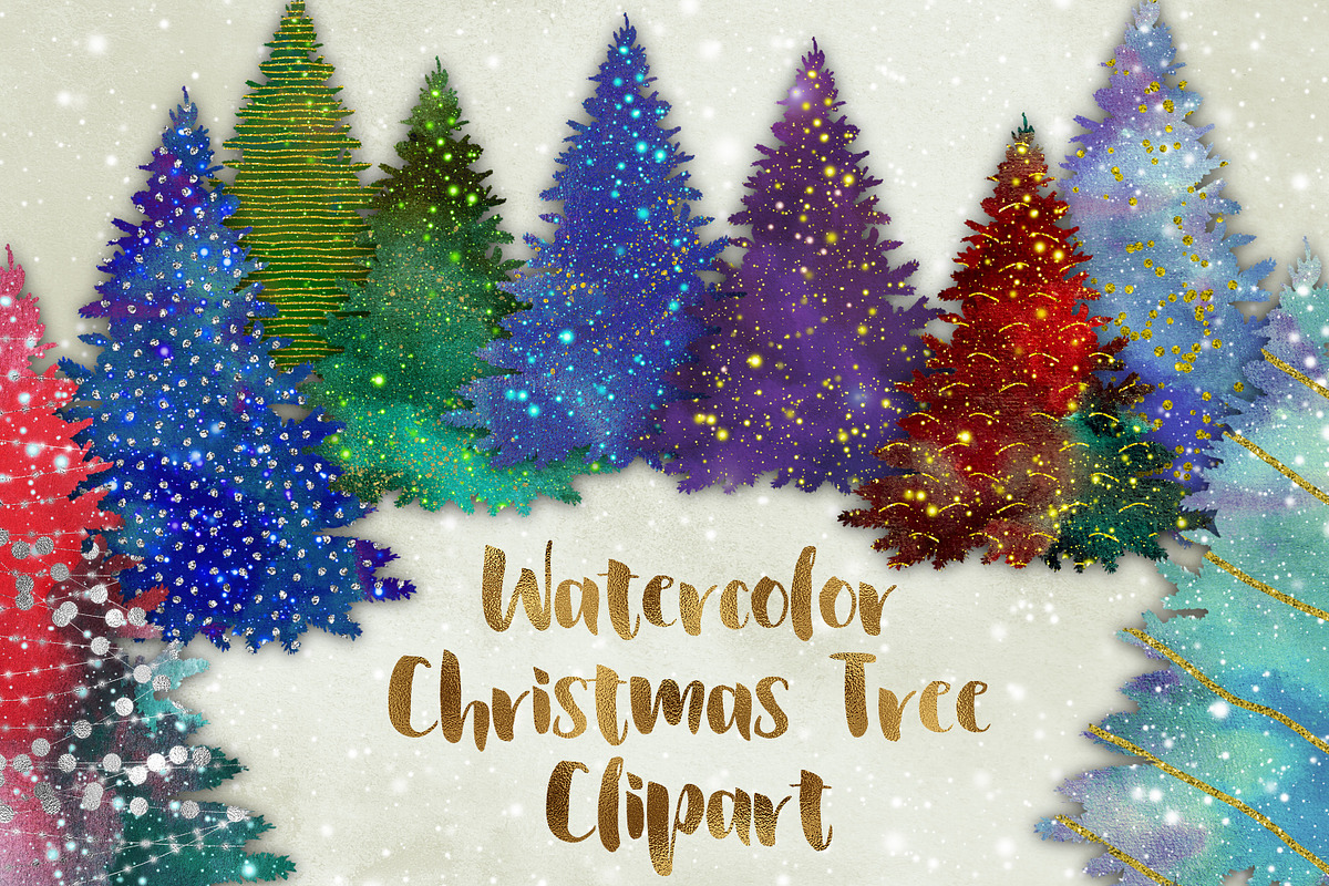 Watercolor Christmas Trees, an Illustration by Paper Farms (Photo 1 of 3)