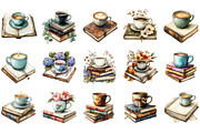 Coffee and book clipart bundle,, an Illustration by Designking (Thumbnail 2 of 5)