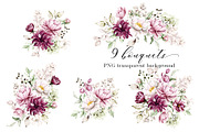 Peonies watercolor set., an Illustration by Larisa Maslova (Thumbnail 2 of 14)