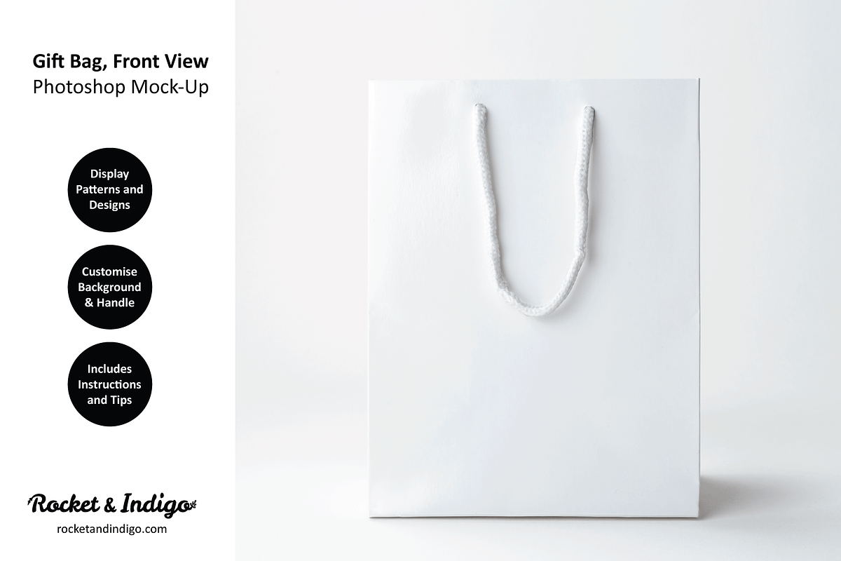 Gift Bag Front Photoshop Mock-Up, a Product Mockup by Rocket & Indigo (Photo 4 of 4)