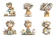 Whimsical summer grandma clipart, an Illustration by SinaCreation (Thumbnail 2 of 8)