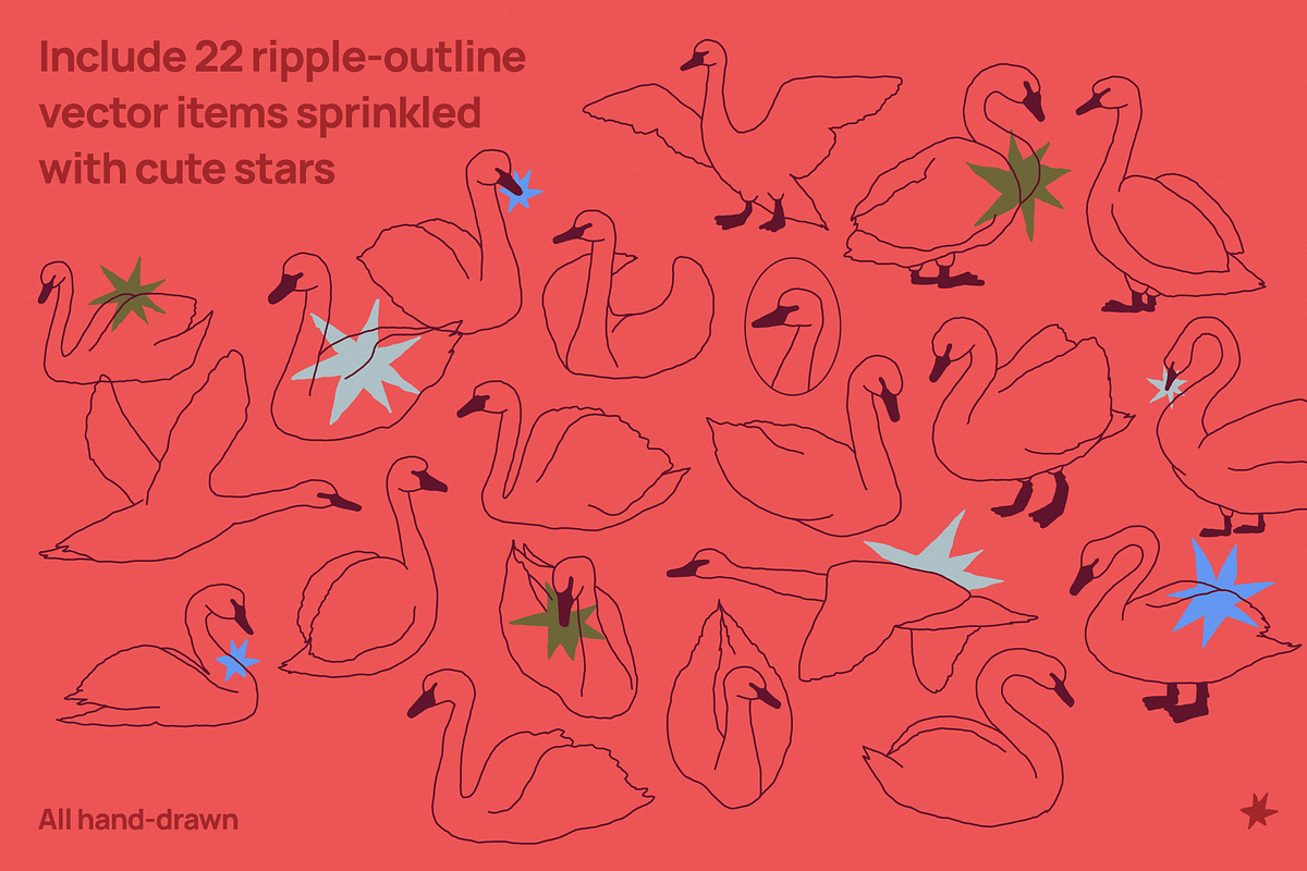 Hand-Drawn Swan Vector Bundle, an Animal Illustration by My.Ordinarty (Photo 2 of 13)