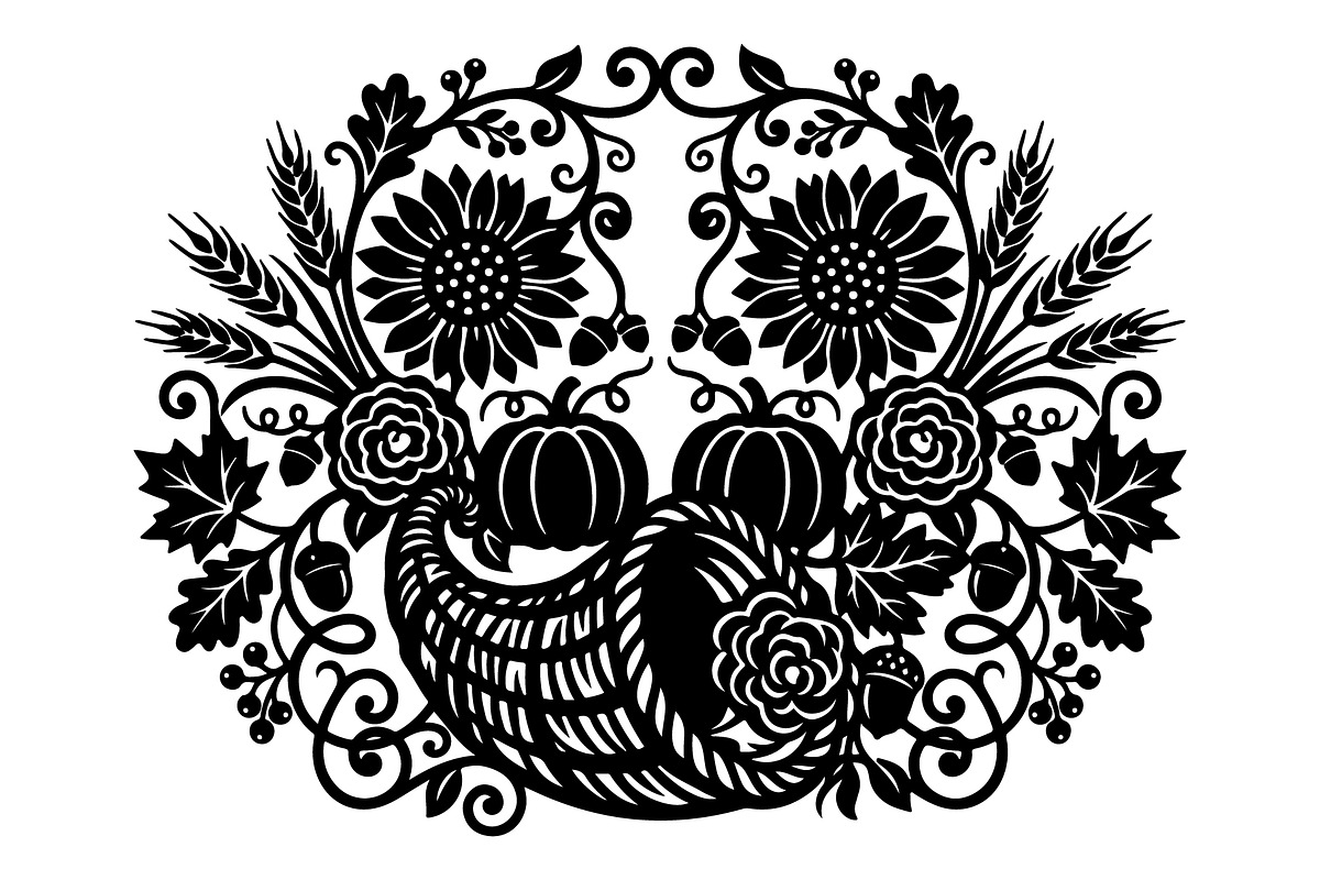 Elegant Floral Pumpkin Cornucopia, an Object Graphic by Gfx_Store (Photo 6 of 16)