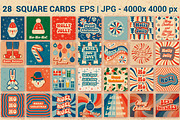 Retro Christmas Greeting Cards, a Decorative Illustration by Art's and patterns (Thumbnail 1 of 19)