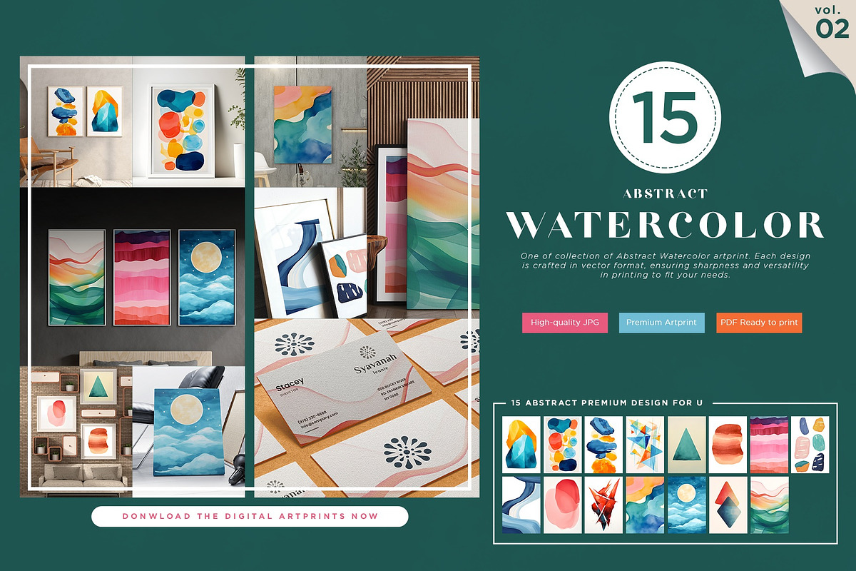 Modern Watercolor Expression Print, a Background Graphic by Vibrand Studio (Photo 1 of 11)