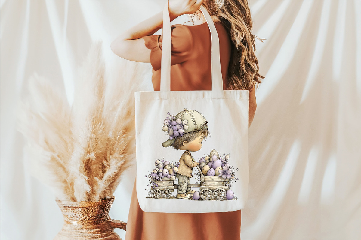 Whimsical Easter Kids Clipart, an Illustration by designcity5 (Photo 2 of 4)
