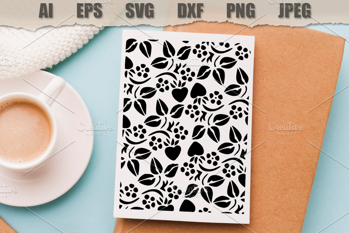 Stencil Strawberry pattern, a Seasonal Illustration by MARYCRAFTIRIA (Photo 3 of 3)