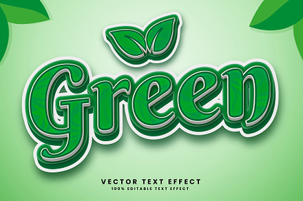 Green Leaf Vector 3d Text Effect