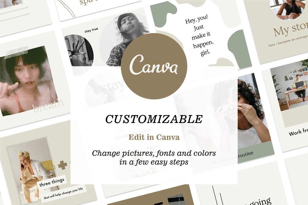 Instagram Post Templates for Canva., a Social Media Template by Sentimental postman (Photo 2 of 9)