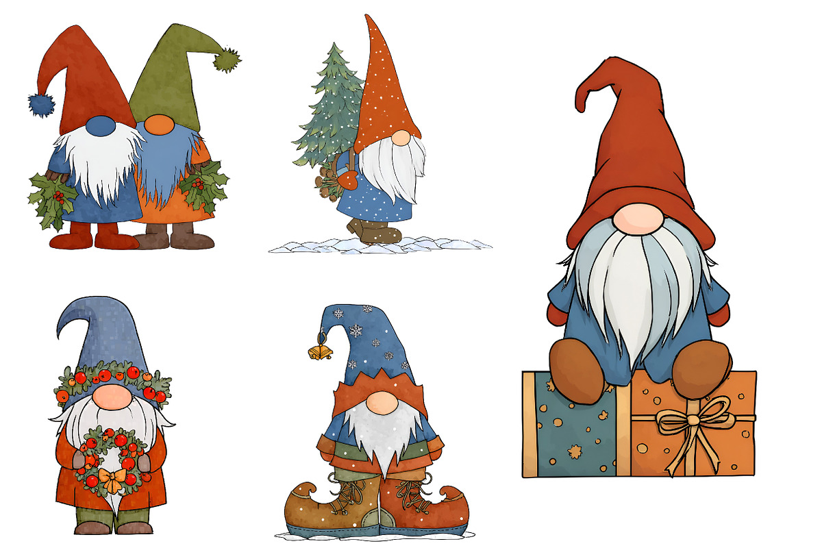 Christmas Gnome clipart, an Illustration by Designworld (Photo 3 of 4)