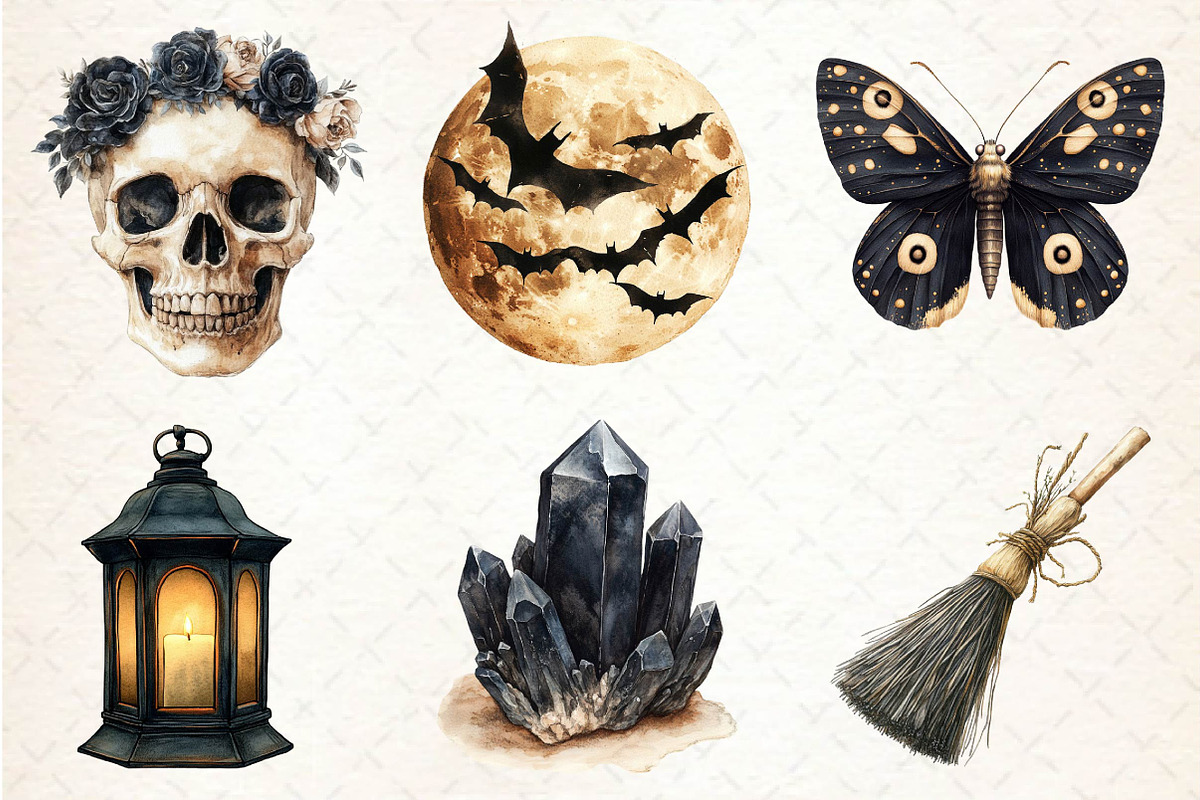 Beige & Black Halloween Clipart, an Illustration by Dream Creation (Photo 4 of 7)